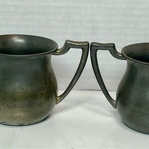 Vintage Old English Genuine Pewter 09 Creamer & Sugar Set